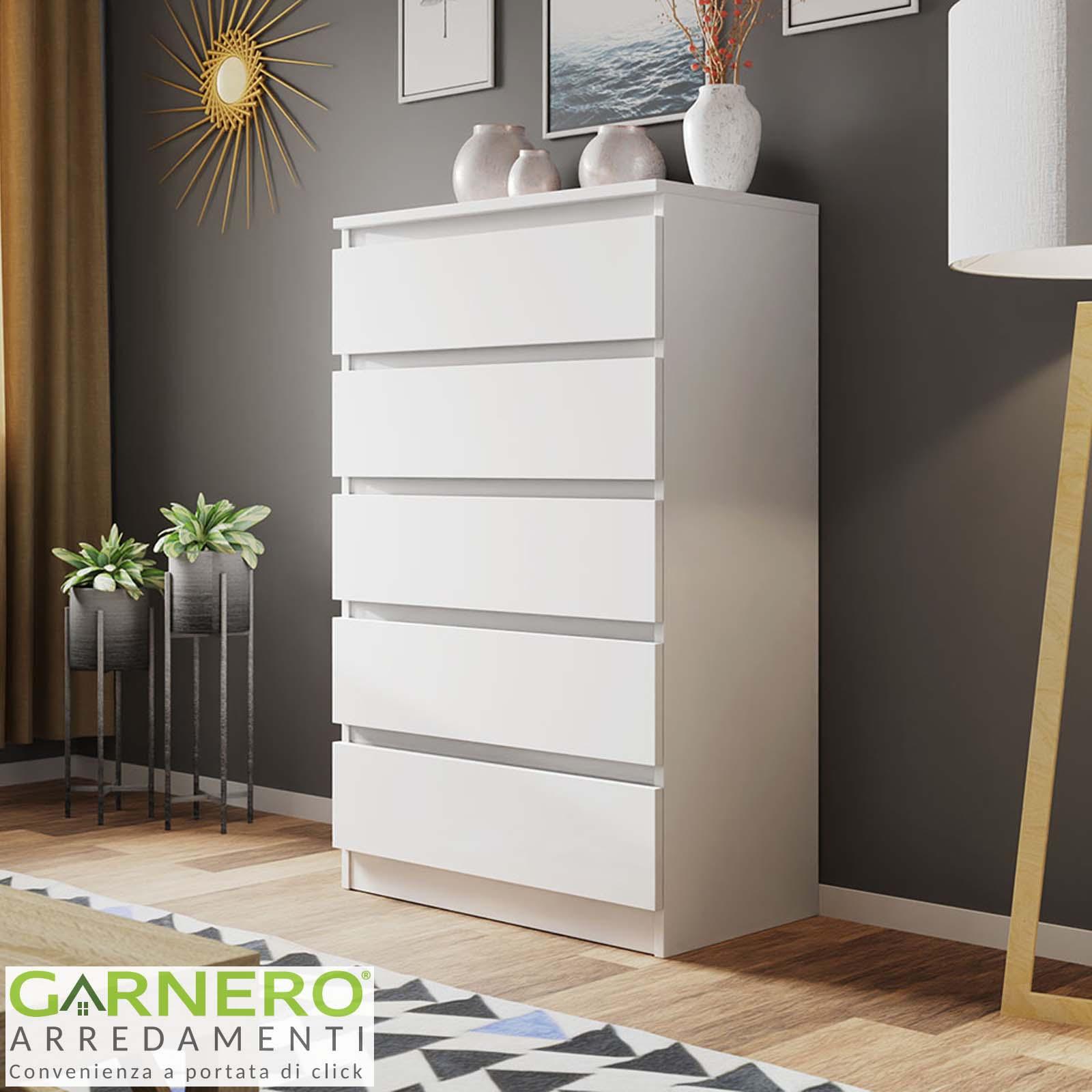 Comò Laccato Bianco 5 Cassetti · Mobilificio Maieron, Udine, Italia - Foto 2